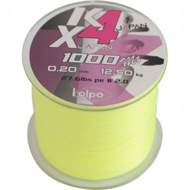 Kolpo KX4 Braid Yellow 1000mt